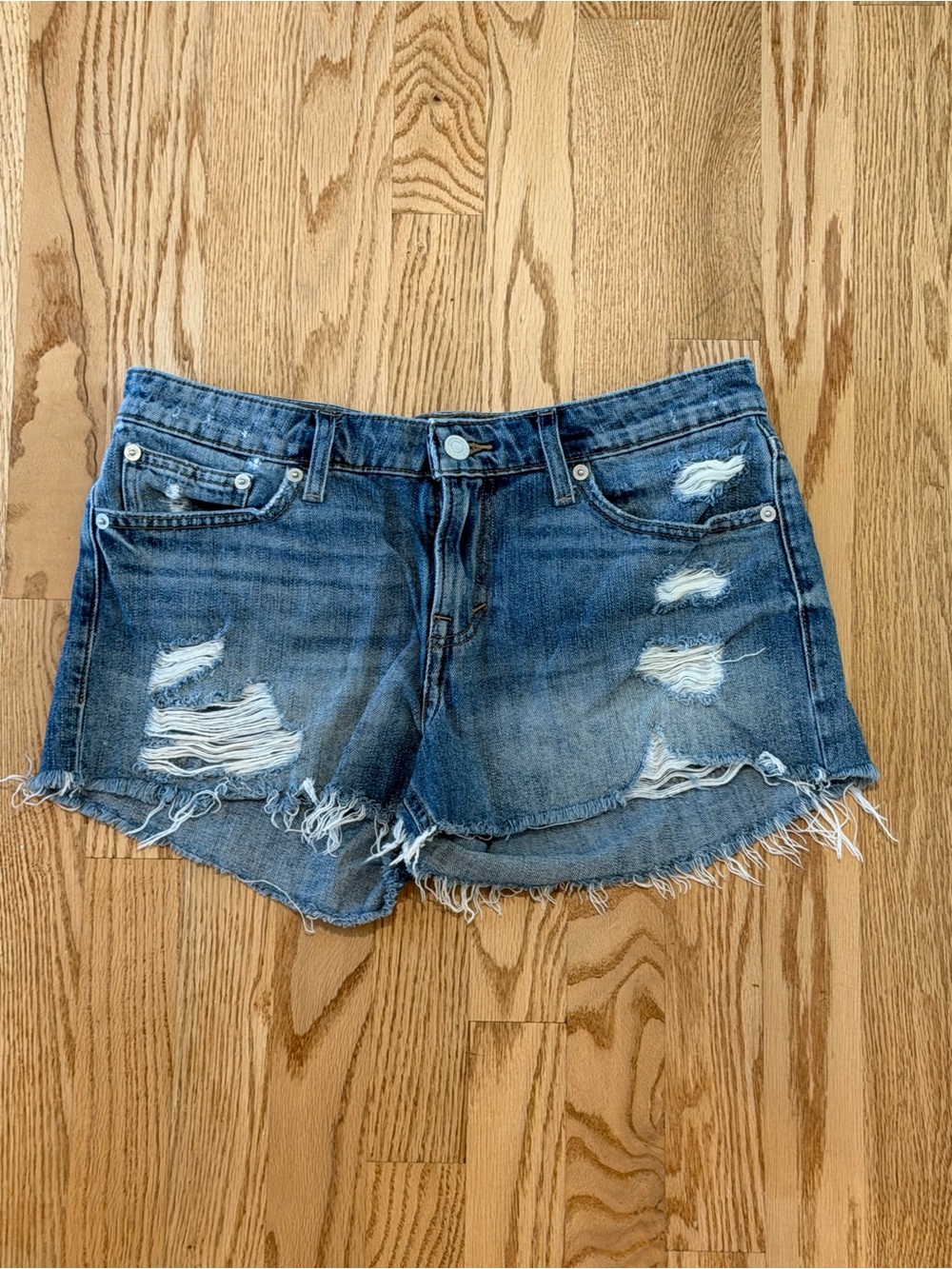 Lucky Brand Distressed Denim Cutoff Shorts - Blue